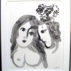 Marc Chagall,1956, encadré signé dans la planche, 68x48cm, 200€